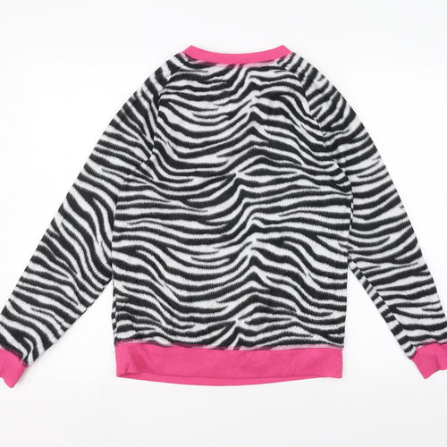 Studio Sleepwear Womens White Animal Print  Pullover Jumper Size 8