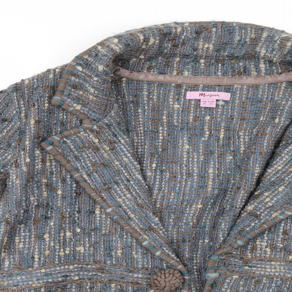 Monsoon Womens Blue   Jacket Coatigan Size 16