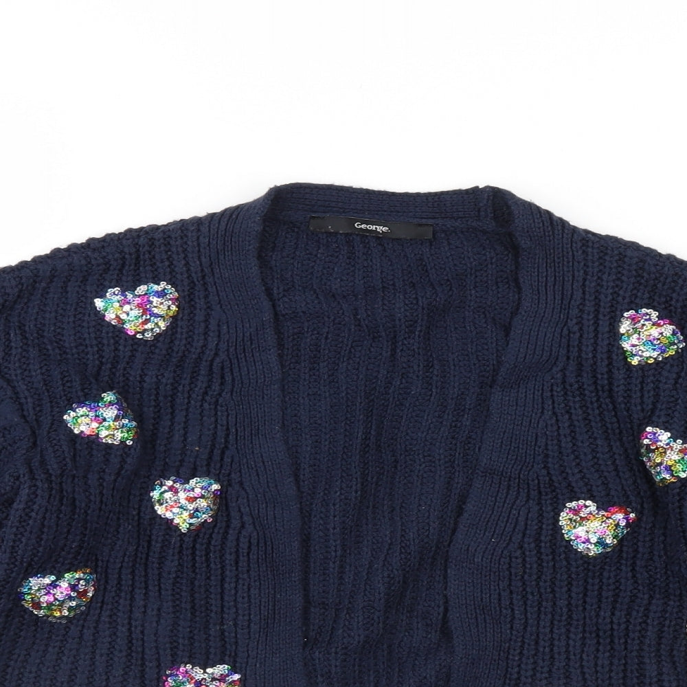 George Girls Blue   Cardigan Jumper Size 6-7 Years