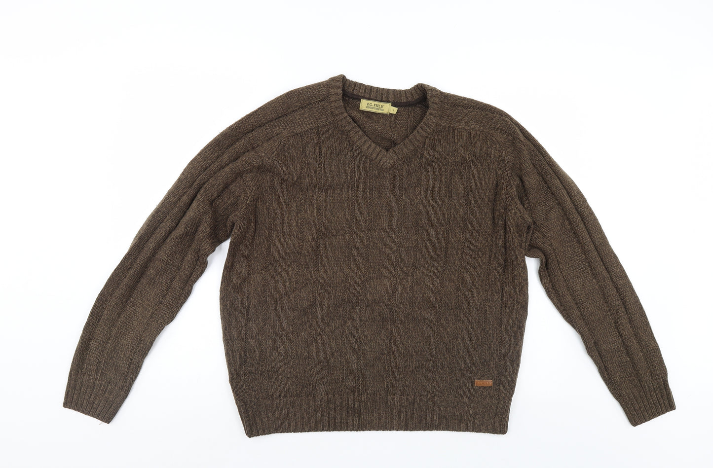 P G Field Mens Brown   Pullover Jumper Size L
