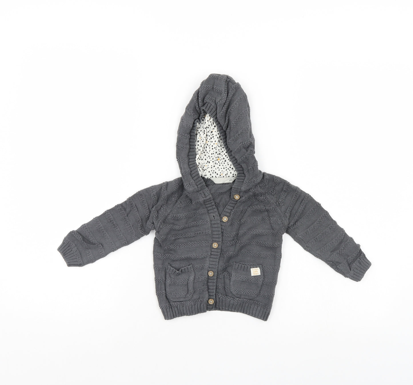 John Lewis Boys Grey Striped  Jacket Coat Size 9-12 Months