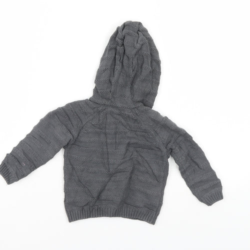 John Lewis Boys Grey Striped  Jacket Coat Size 9-12 Months