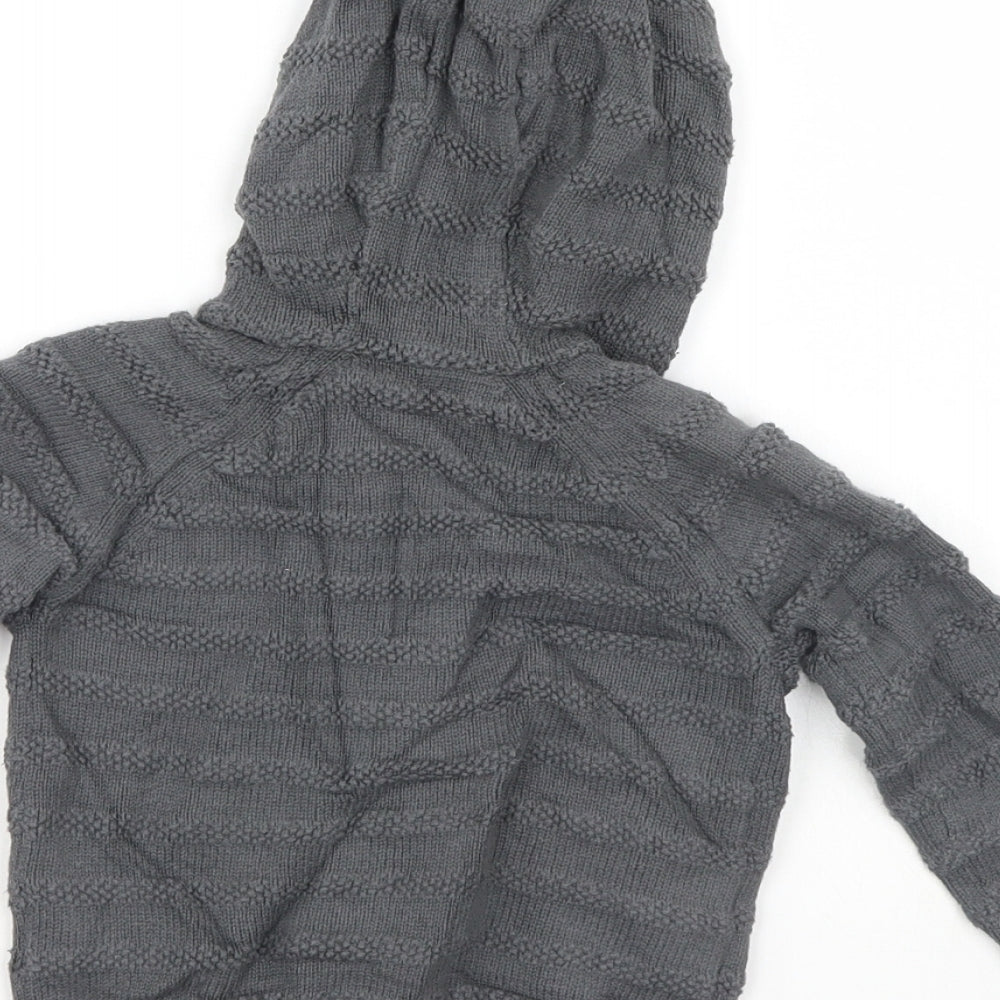 John Lewis Boys Grey Striped  Jacket Coat Size 9-12 Months
