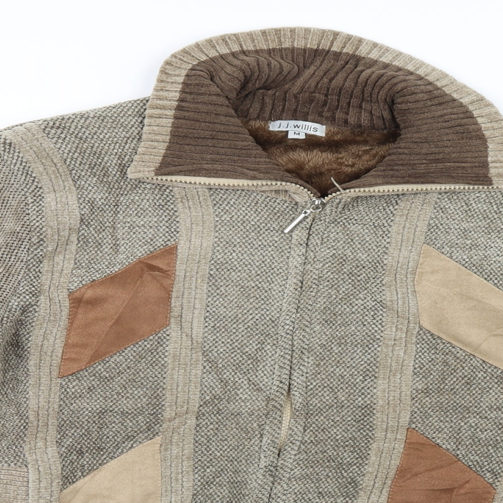 J Willis Mens Beige   Jacket Coatigan Size M  - blemish on back of left arm (Small)