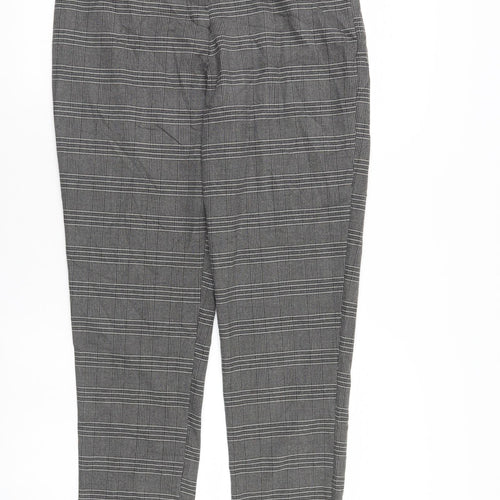 Boohoo Womens Grey Herringbone  Trousers  Size 12 L27 in