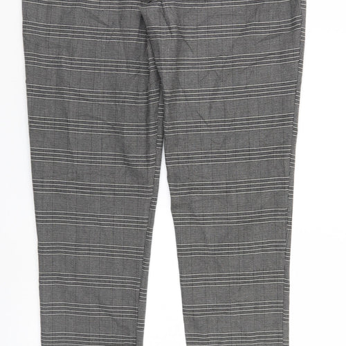 Boohoo Womens Grey Herringbone  Trousers  Size 12 L27 in
