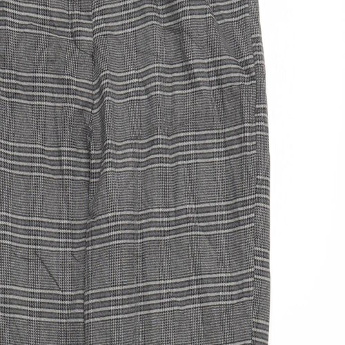 Boohoo Womens Grey Herringbone  Trousers  Size 12 L27 in