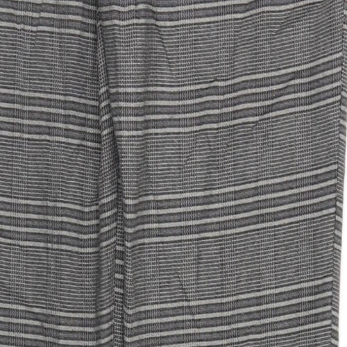 Boohoo Womens Grey Herringbone  Trousers  Size 12 L27 in
