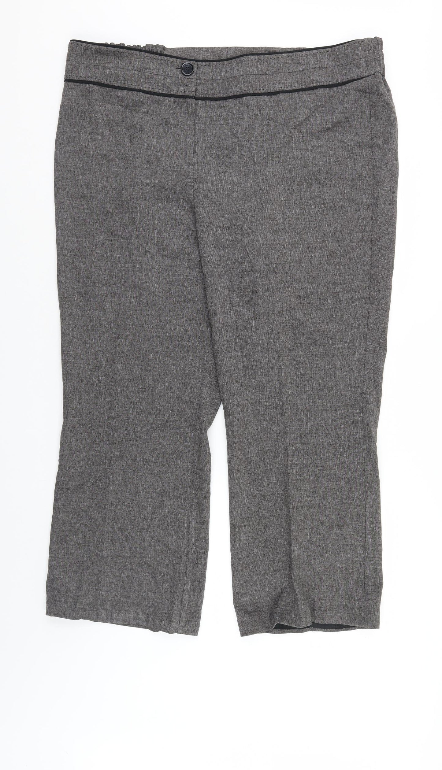 M&Co Womens Grey   Trousers  Size 22 L27 in - Elastic Waist
