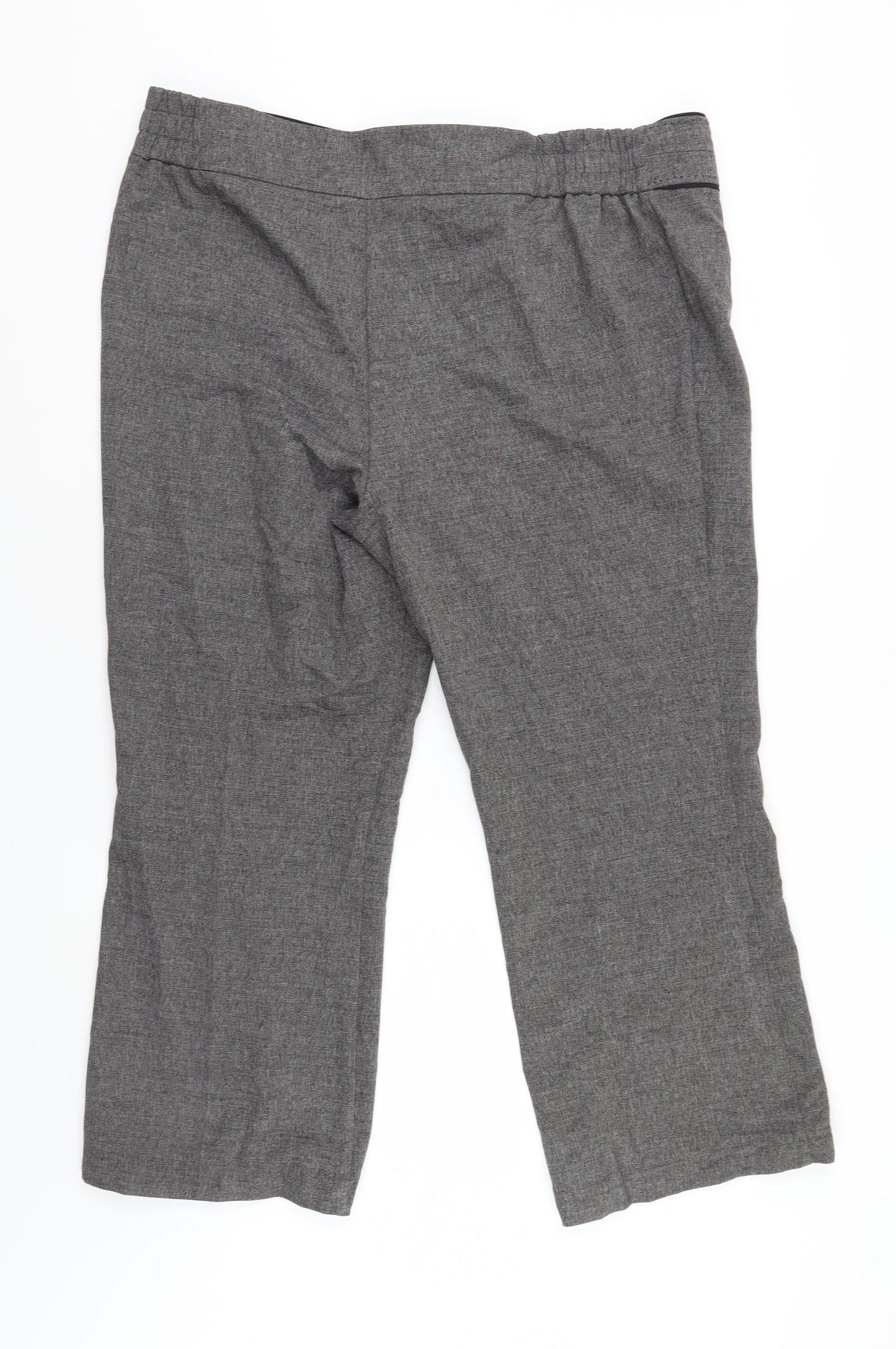 M&Co Womens Grey   Trousers  Size 22 L27 in - Elastic Waist