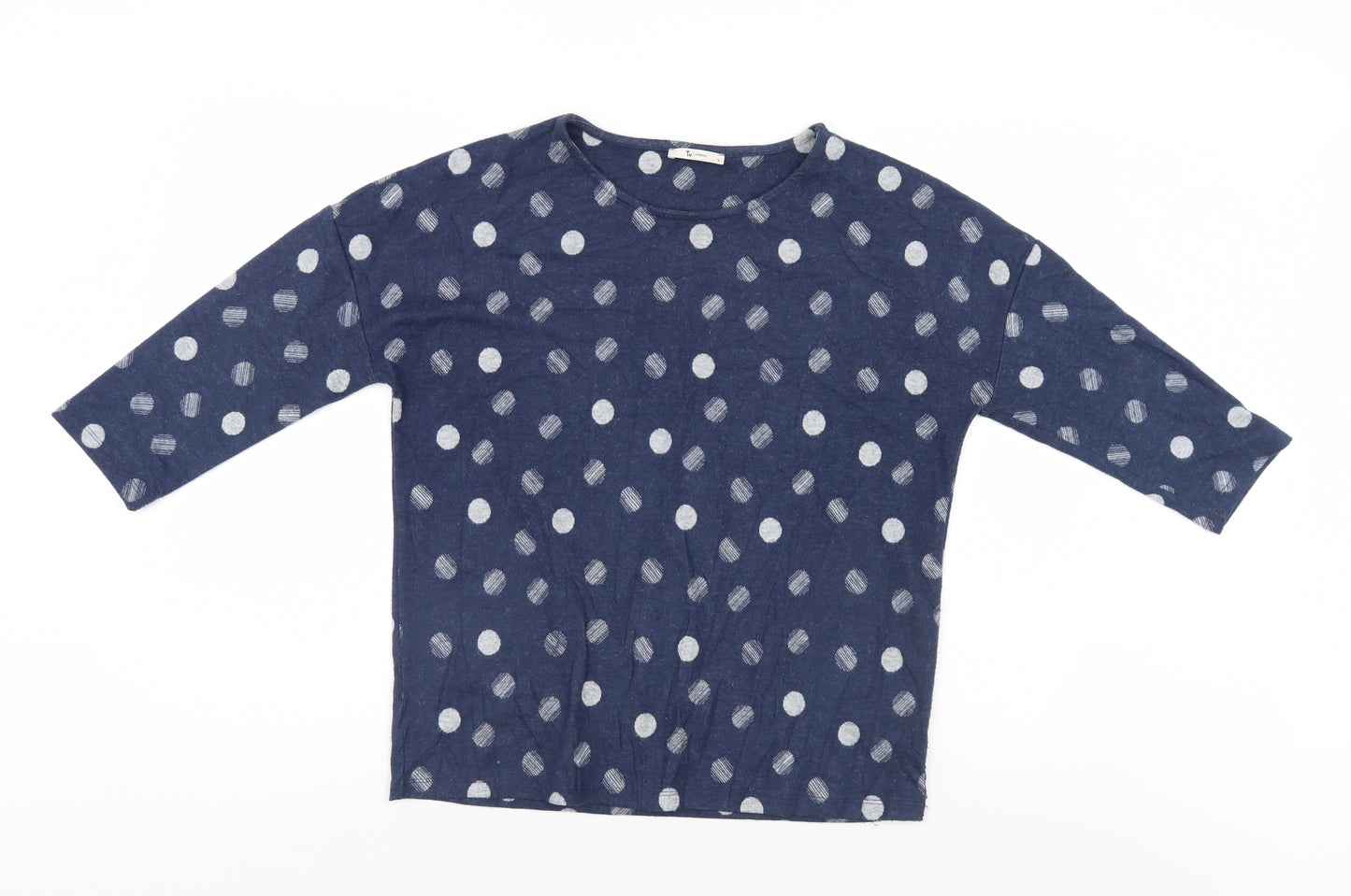 TU Womens Blue Polka Dot  Henley Jumper Size 12