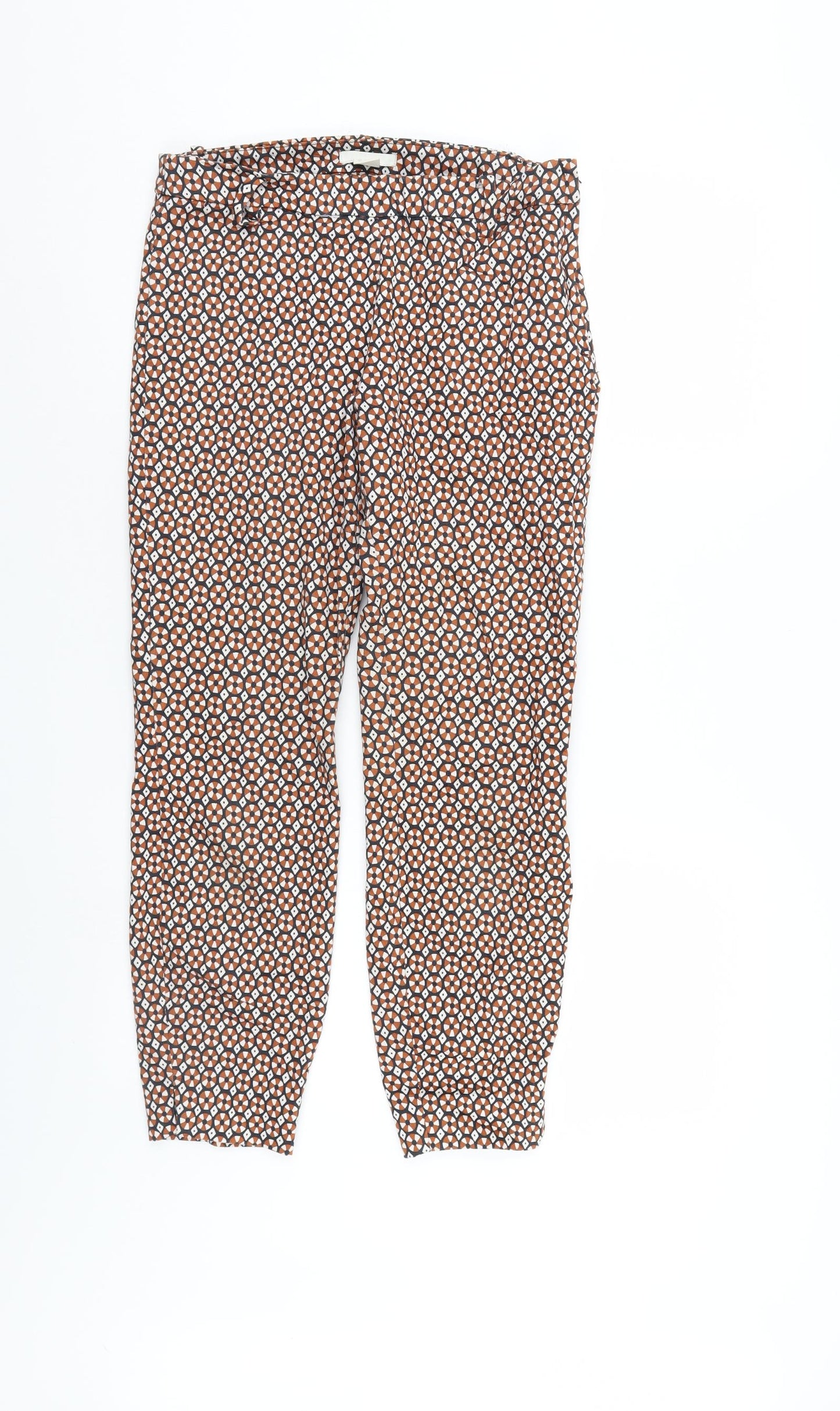 H&M Womens Multicoloured Geometric  Trousers  Size 8 L26 in