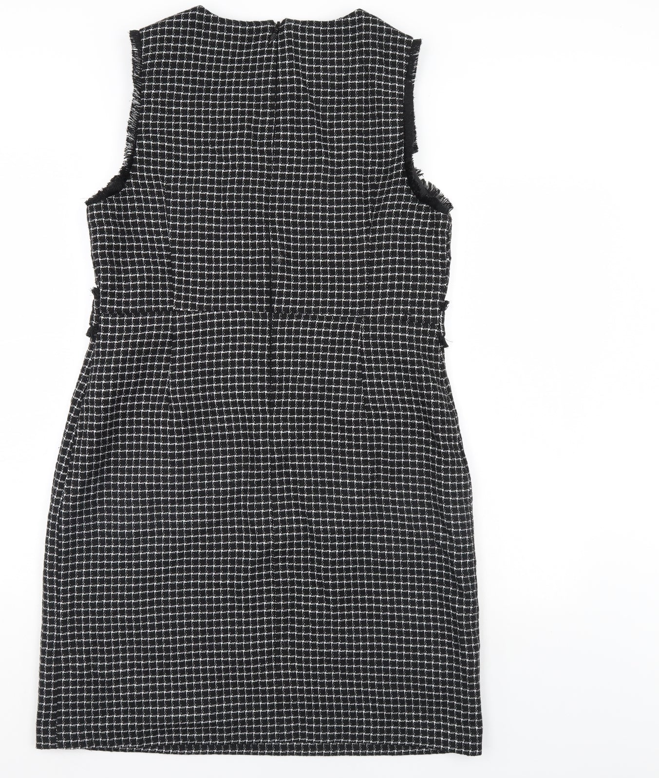 TU Womens Black Check  Pinafore/Dungaree Dress  Size 16