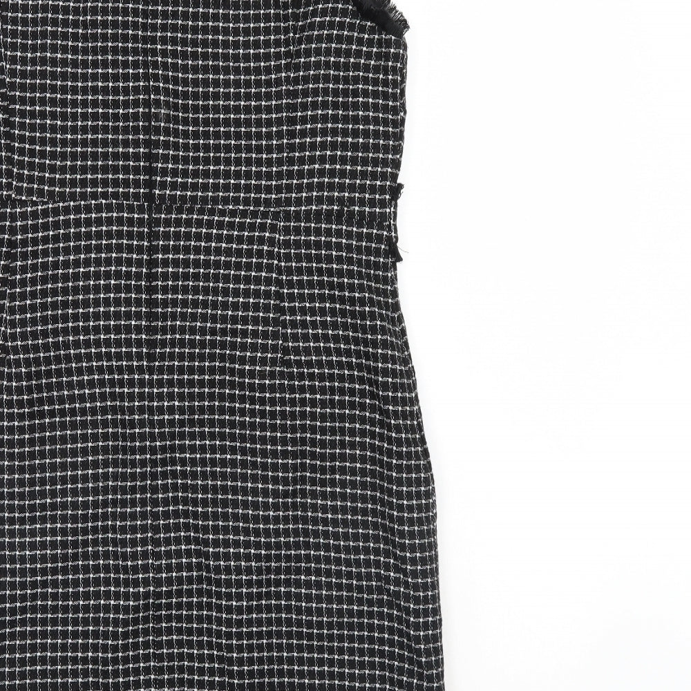 TU Womens Black Check  Pinafore/Dungaree Dress  Size 16