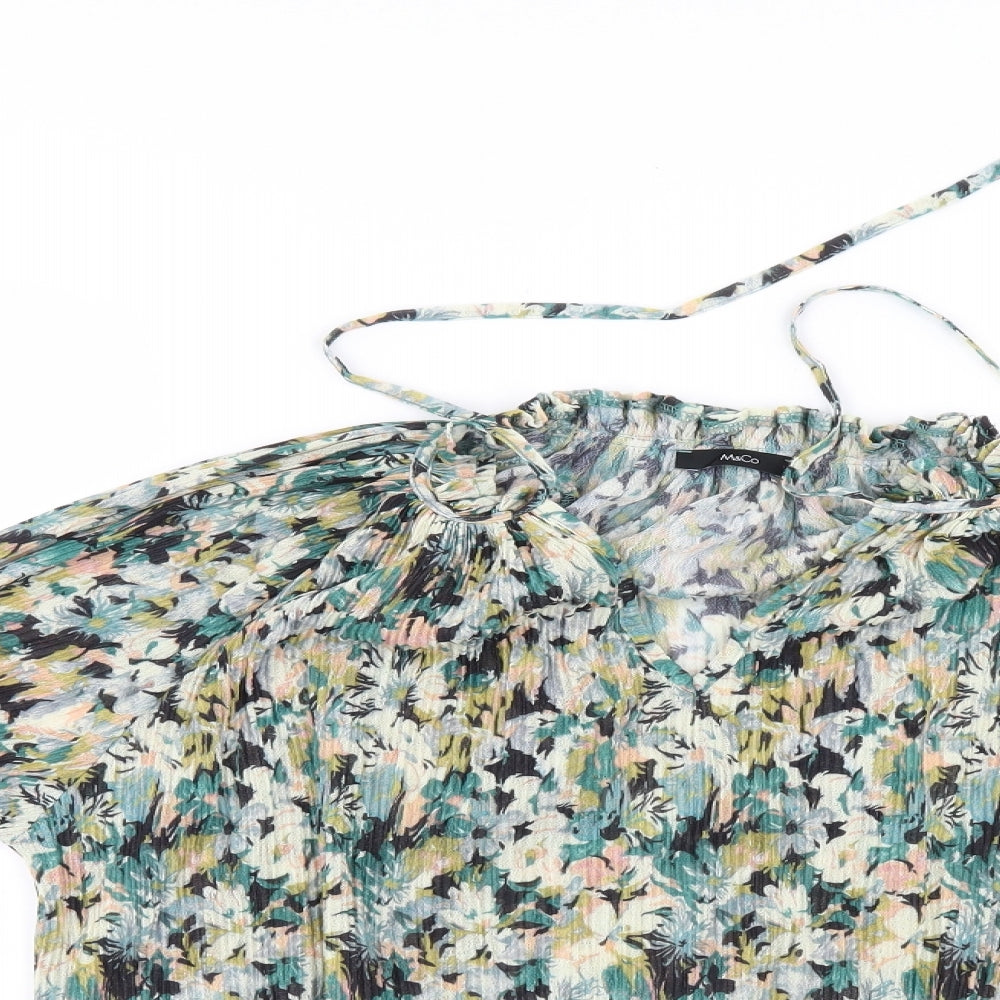 M&Co Womens Multicoloured Floral  Basic Blouse Size 10