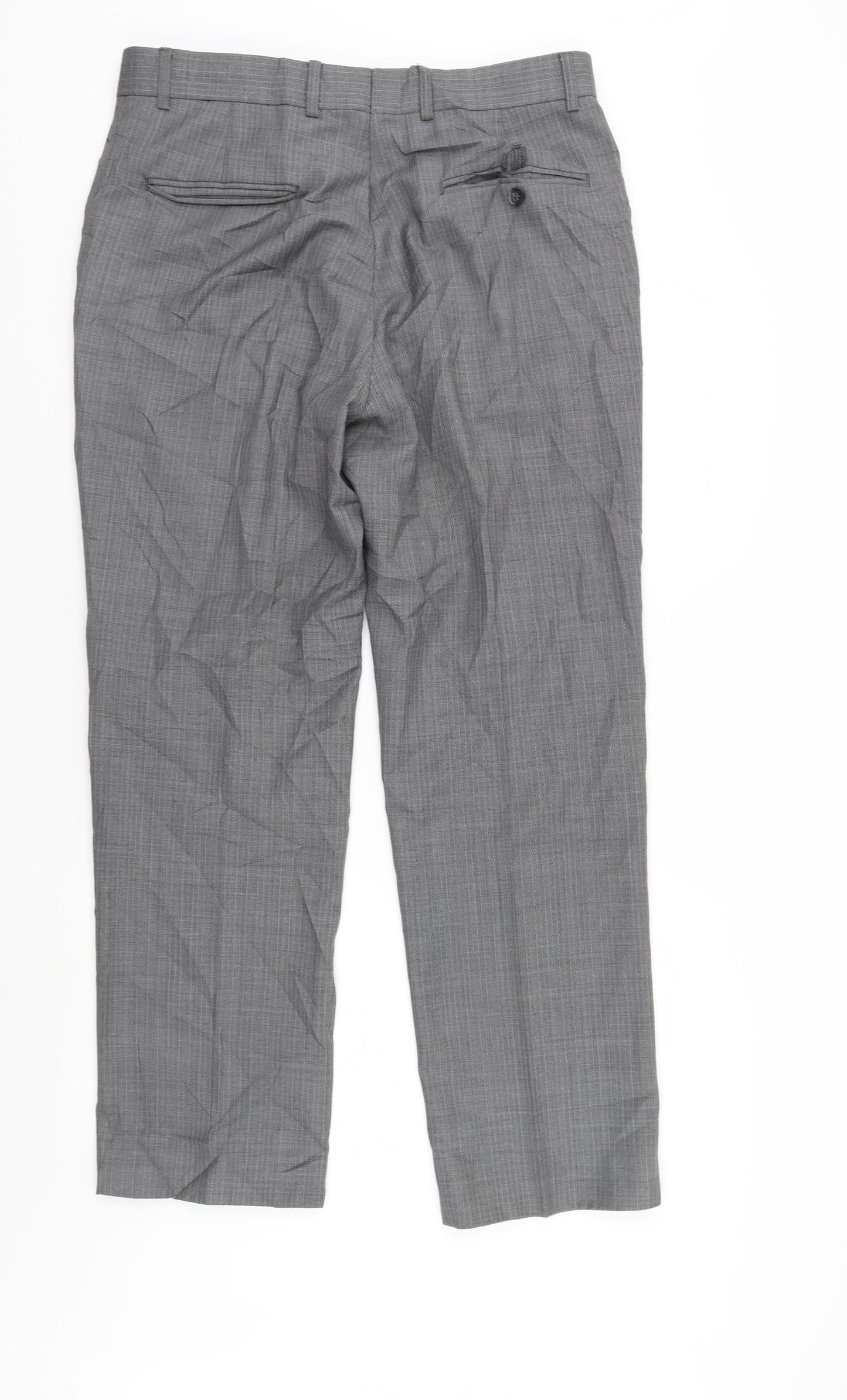 Pierre Cardin Mens Grey Striped  Trousers  Size 34 L30 in
