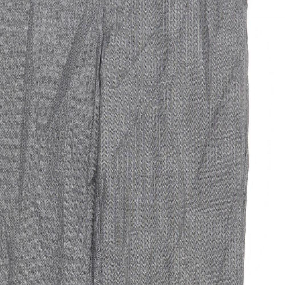 Pierre Cardin Mens Grey Striped  Trousers  Size 34 L30 in