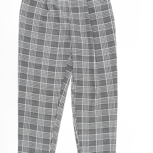 Divided Womens Black Herringbone  Trousers  Size 6 L25 in - Elastic Waist
