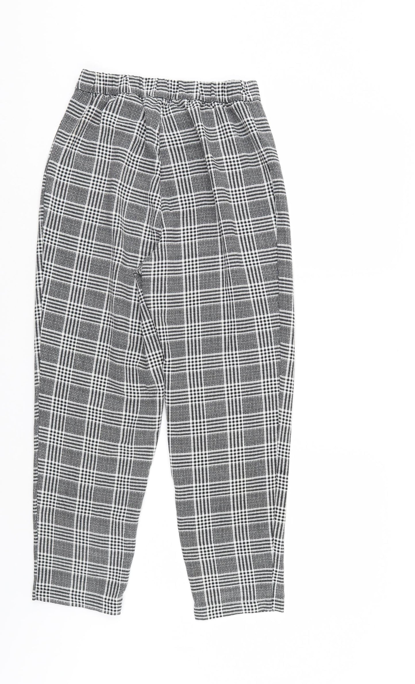 Divided Womens Black Herringbone  Trousers  Size 6 L25 in - Elastic Waist