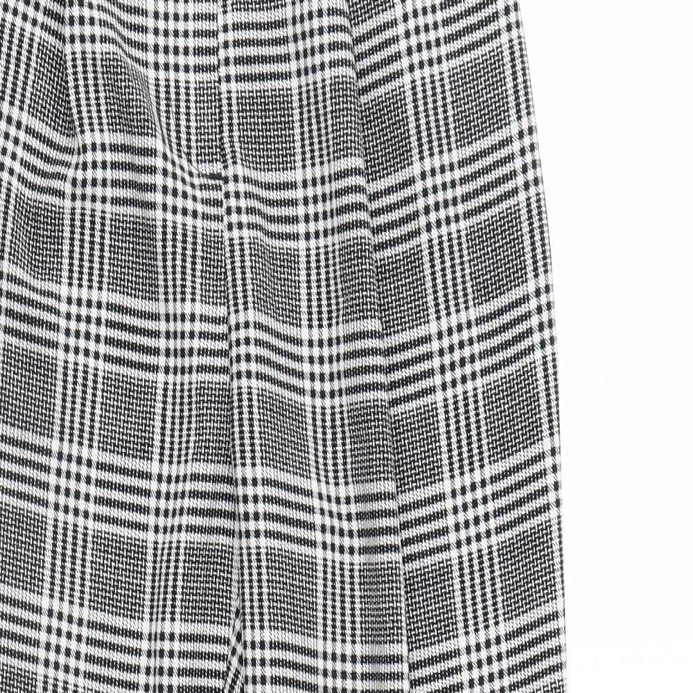 Divided Womens Black Herringbone  Trousers  Size 6 L25 in - Elastic Waist