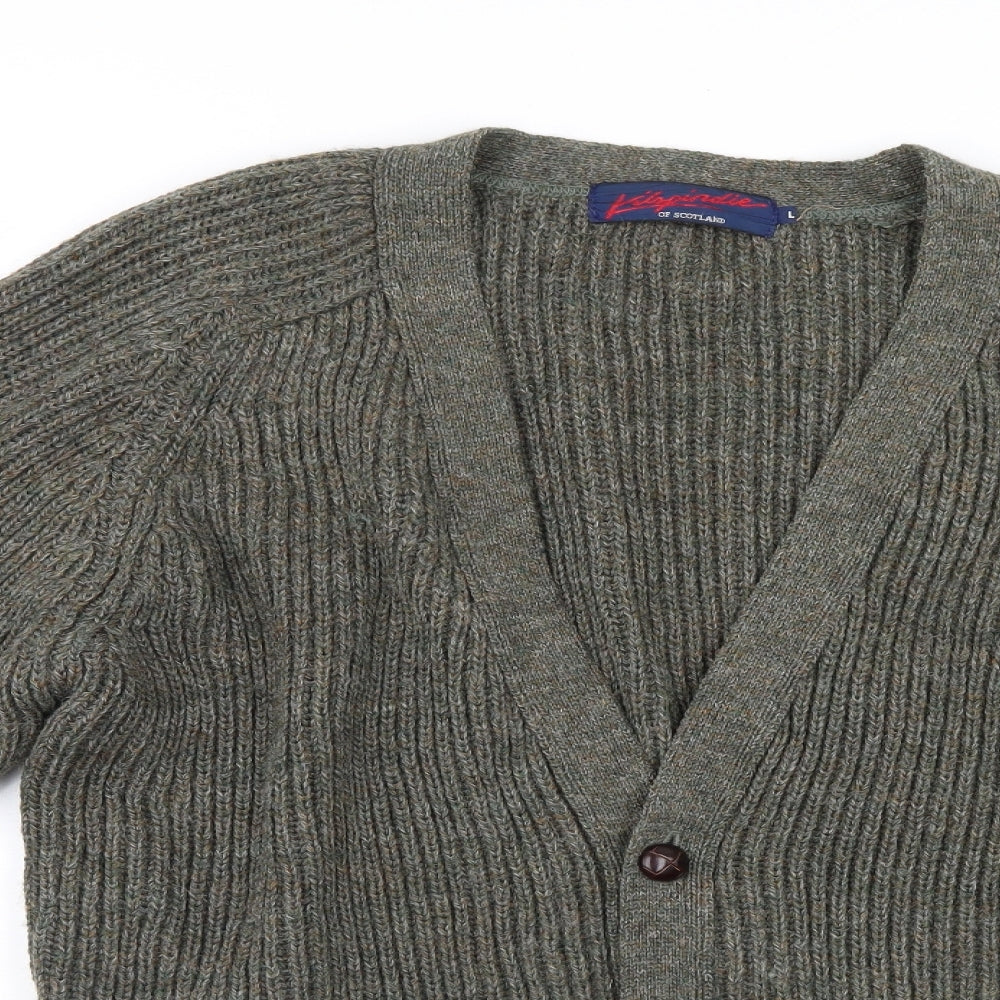 Kilspindle Mens Green   Cardigan Jumper Size L