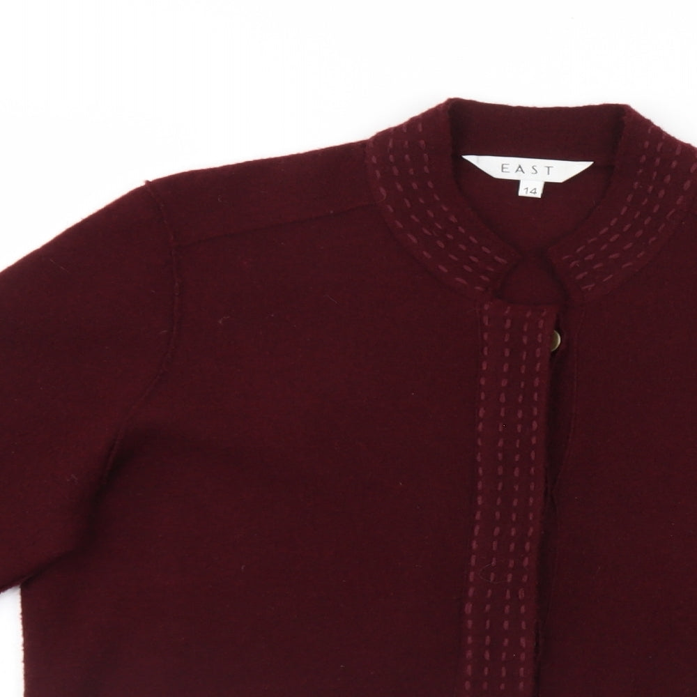 EAST Womens Red   Jacket Coatigan Size 14