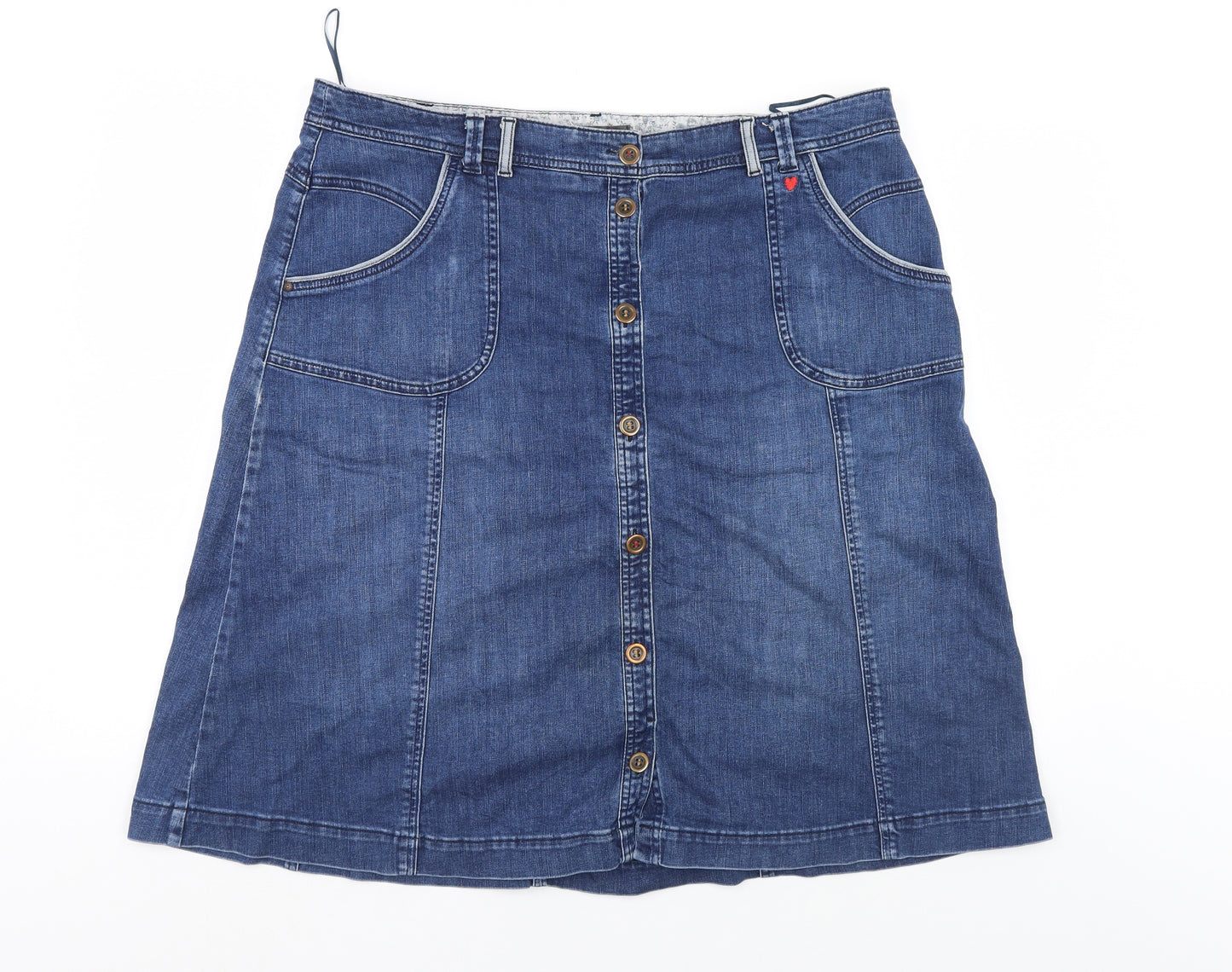 Per Una Womens Blue  Denim A-Line Skirt Size 18