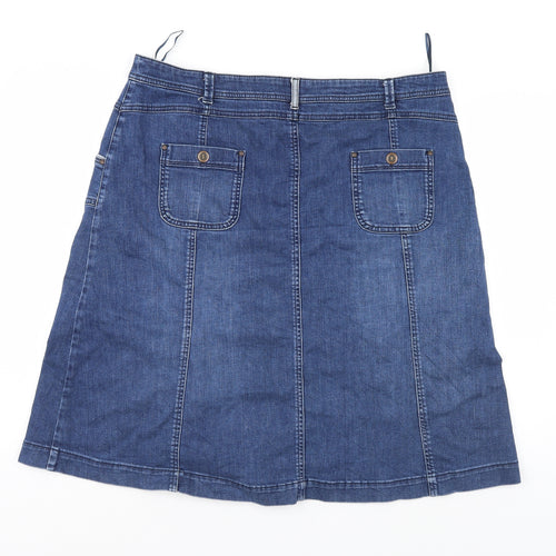 Per Una Womens Blue  Denim A-Line Skirt Size 18