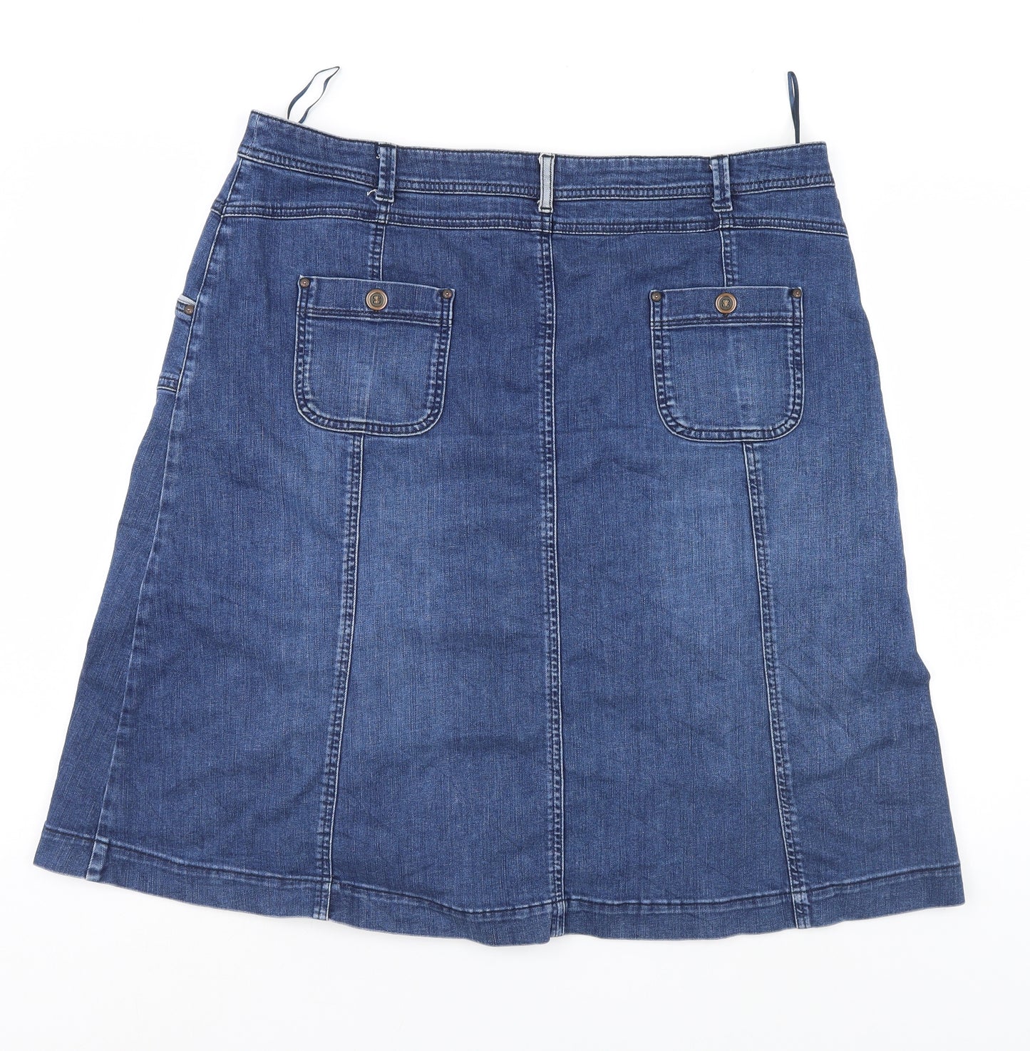 Per Una Womens Blue  Denim A-Line Skirt Size 18