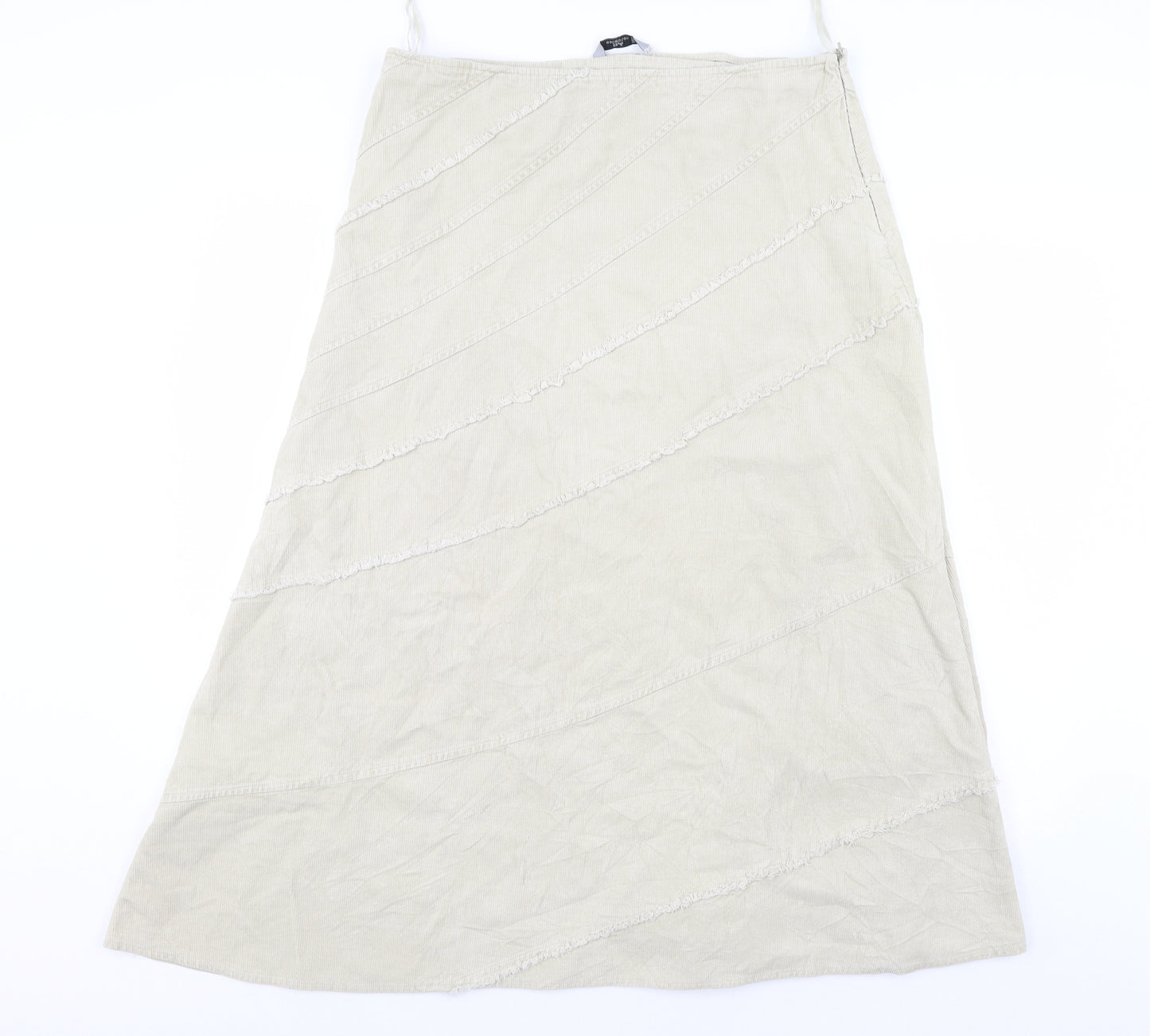 Style Collection Womens Ivory  Corduroy A-Line Skirt Size 14