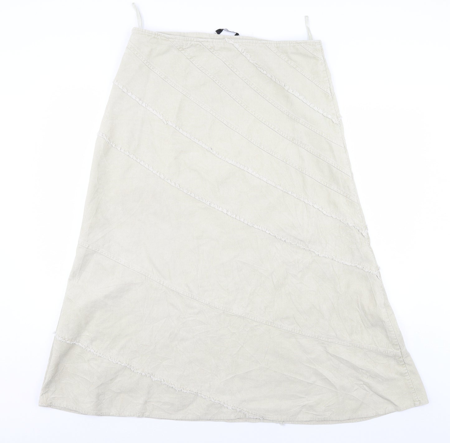 Style Collection Womens Ivory  Corduroy A-Line Skirt Size 14
