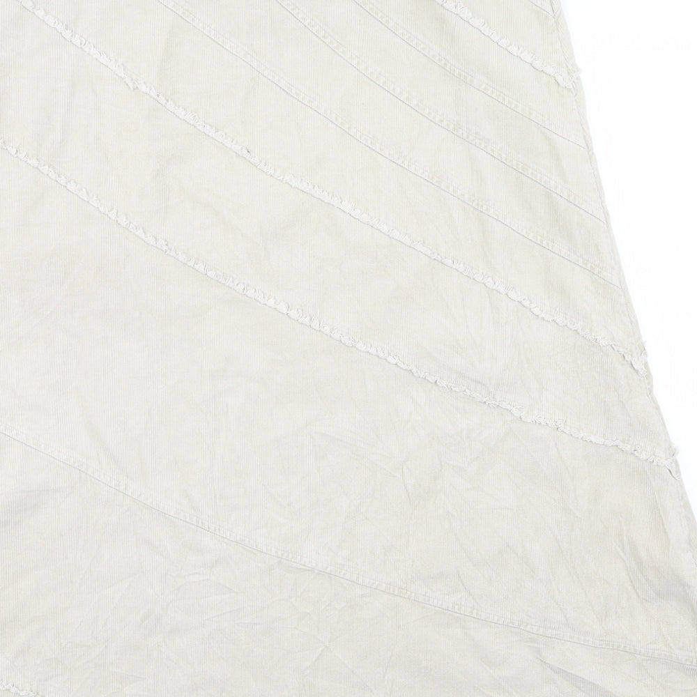 Style Collection Womens Ivory  Corduroy A-Line Skirt Size 14