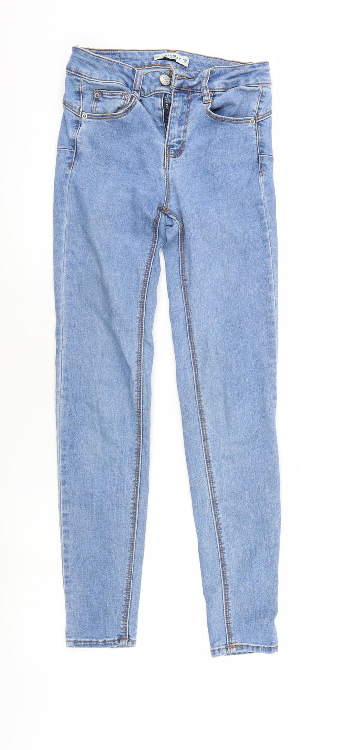 Pull & Bear Womens Blue Denim Tapered Jeans Size 6 L27 in
