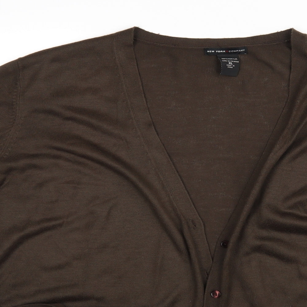 New York & Company Womens Green   Basic Blouse Size XL