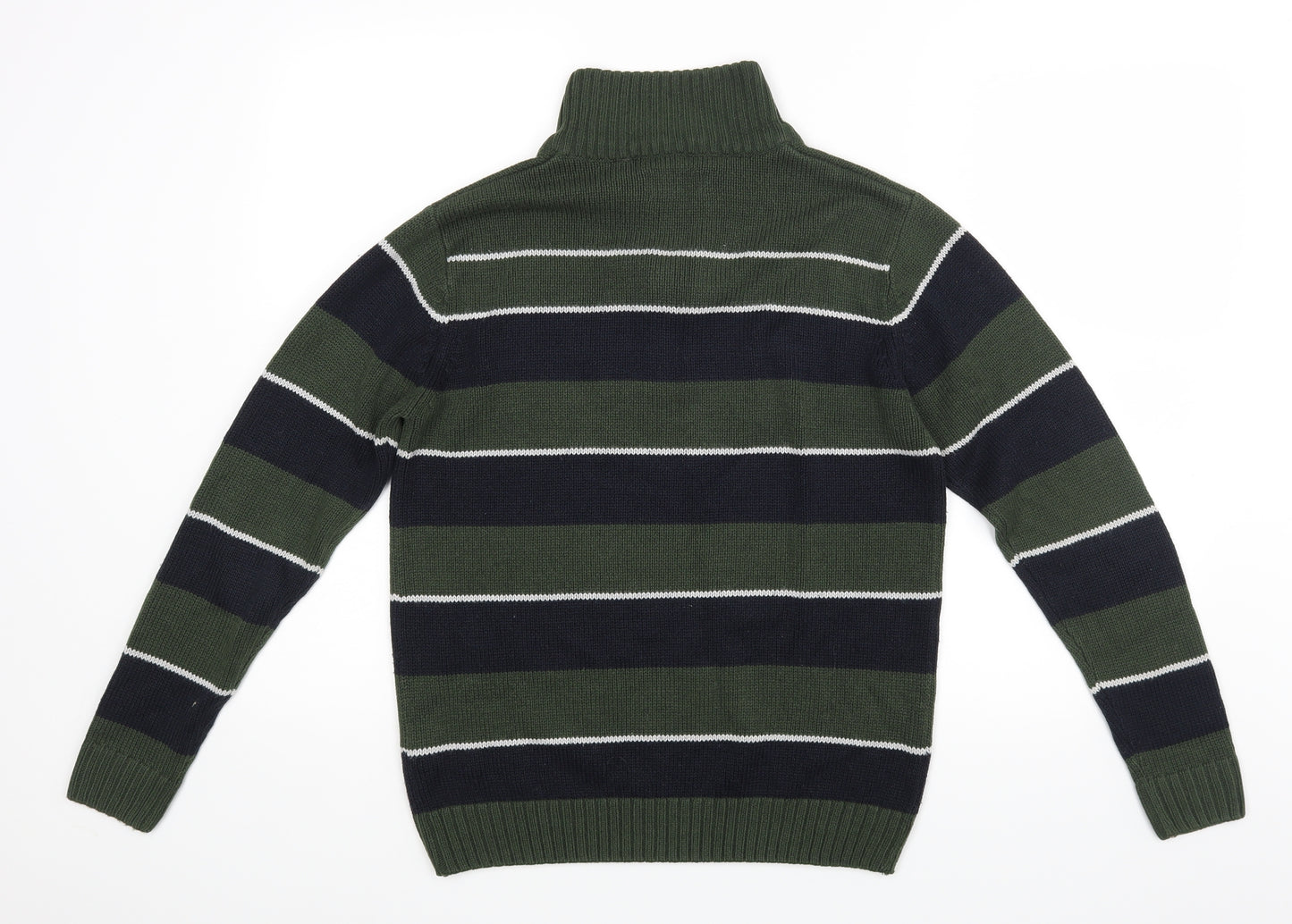Pierre Cardin` Mens Green Striped  Pullover Jumper Size S