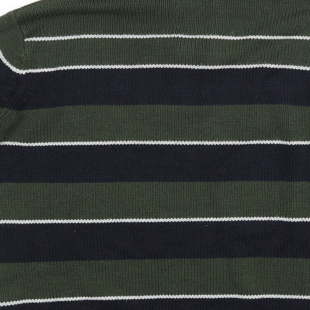Pierre Cardin` Mens Green Striped  Pullover Jumper Size S
