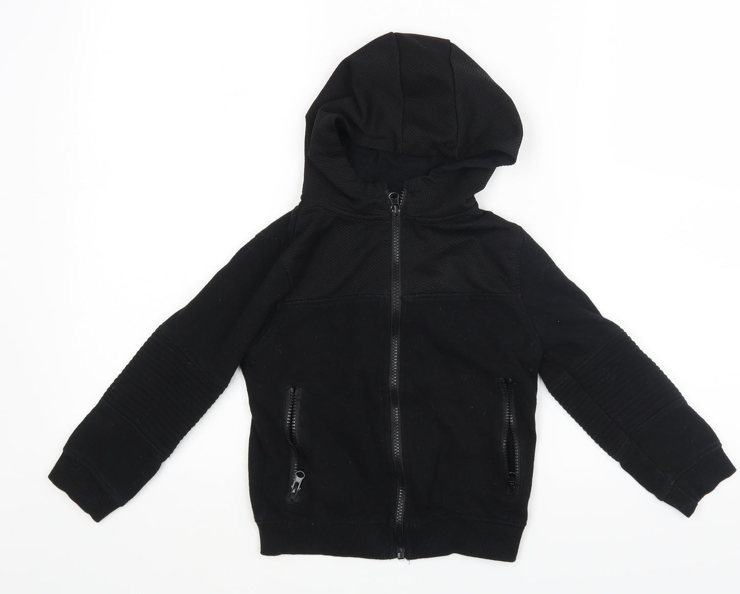 Primark Boys Black   Full Zip Hoodie Size 6-7 Years