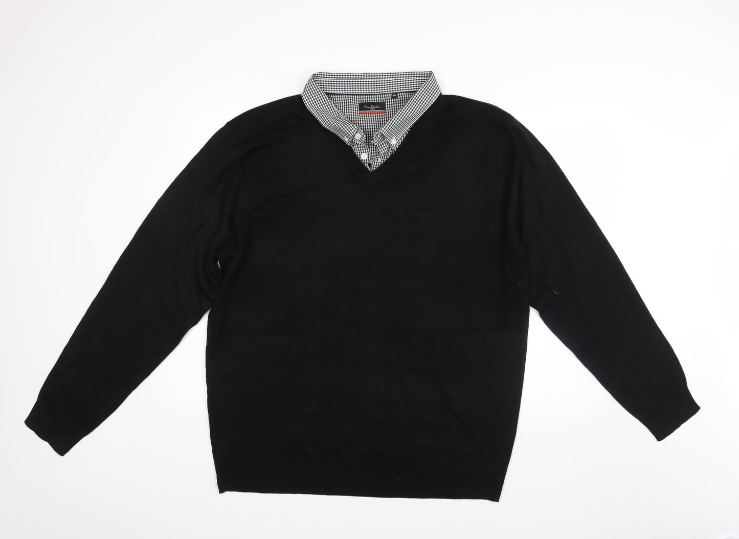 Pierre Cardin Mens Black   Pullover Jumper Size 4XL