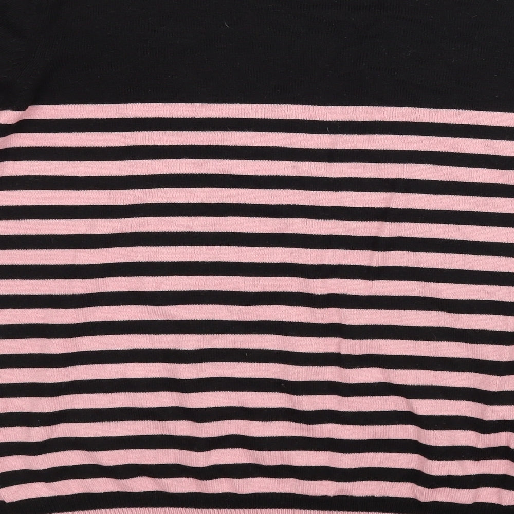 M&S Womens Pink Striped  Pullover Jumper Size 16