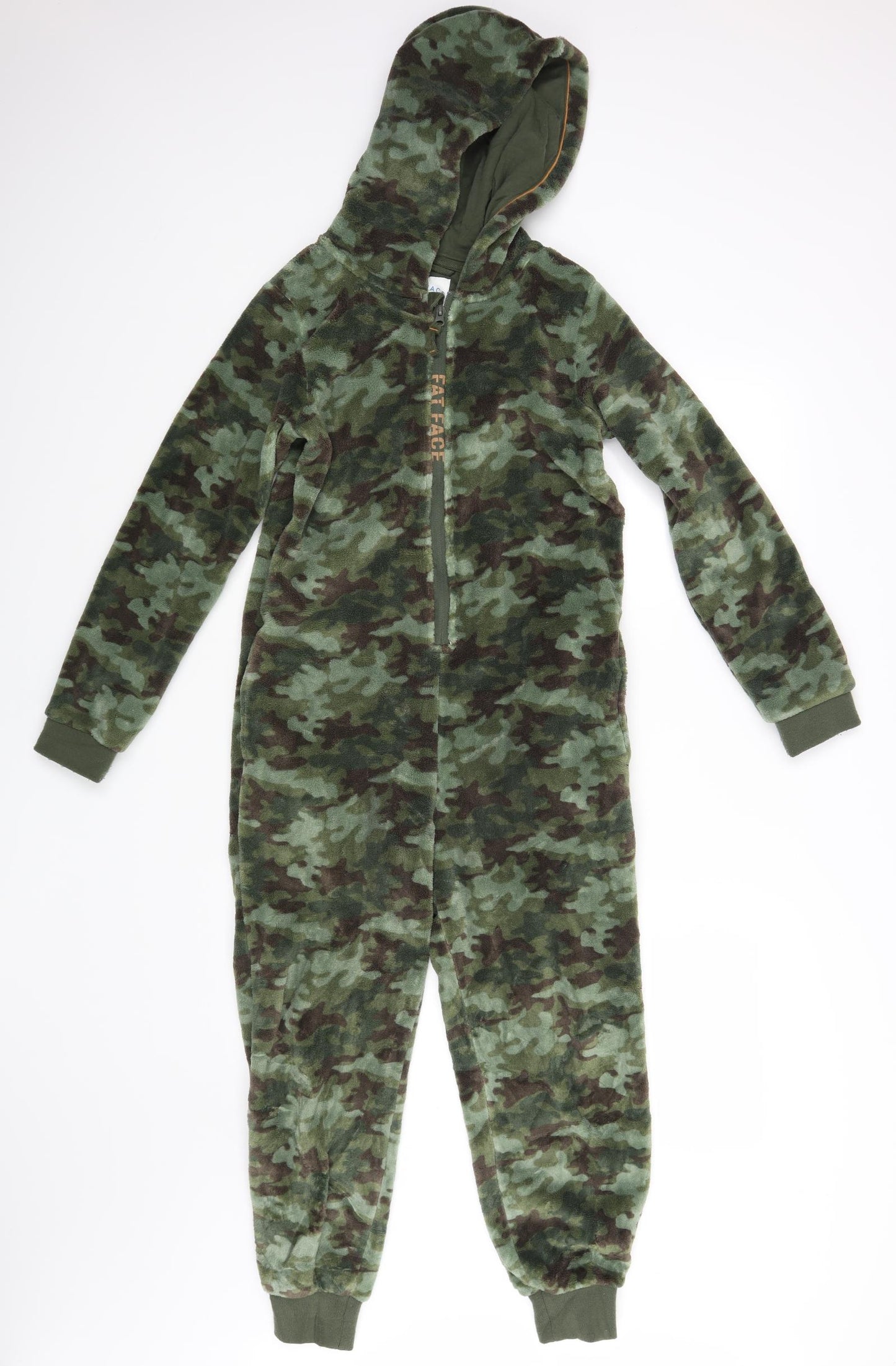 Fat Face Boys Green Camouflage   Bodysuit Size 10-11 Years