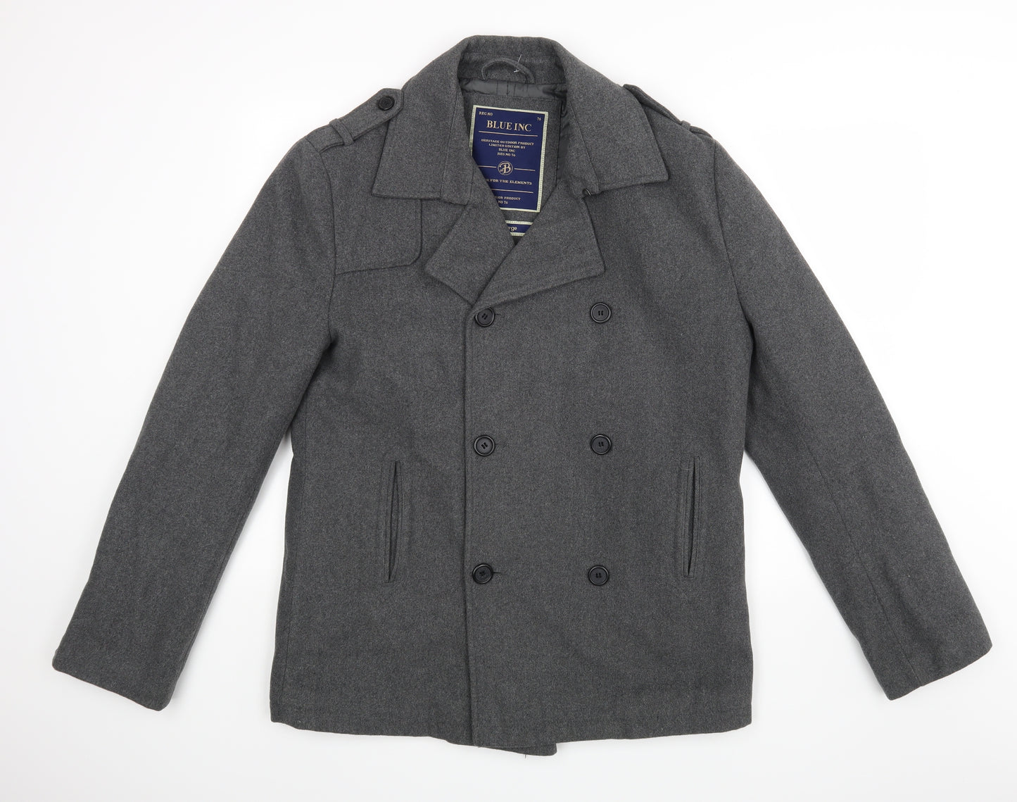 Blue Inc Mens Grey   Jacket Coat Size L