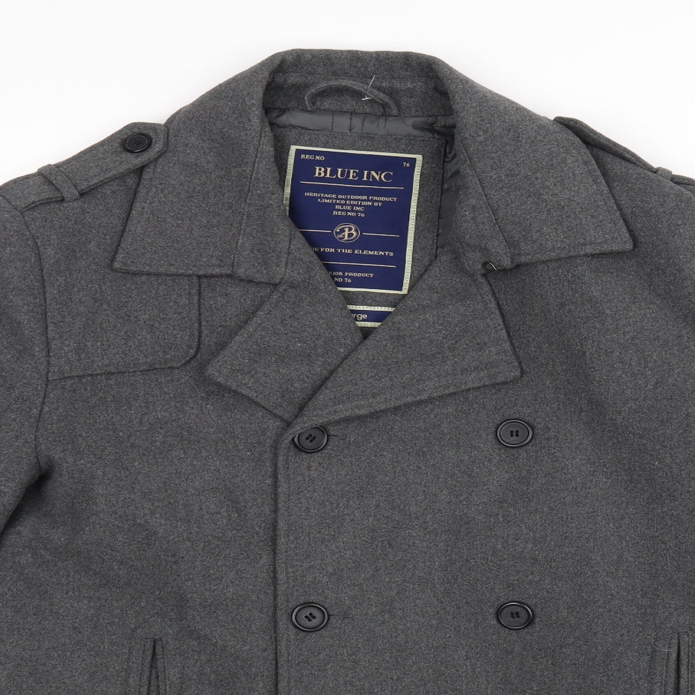Blue Inc Mens Grey   Jacket Coat Size L