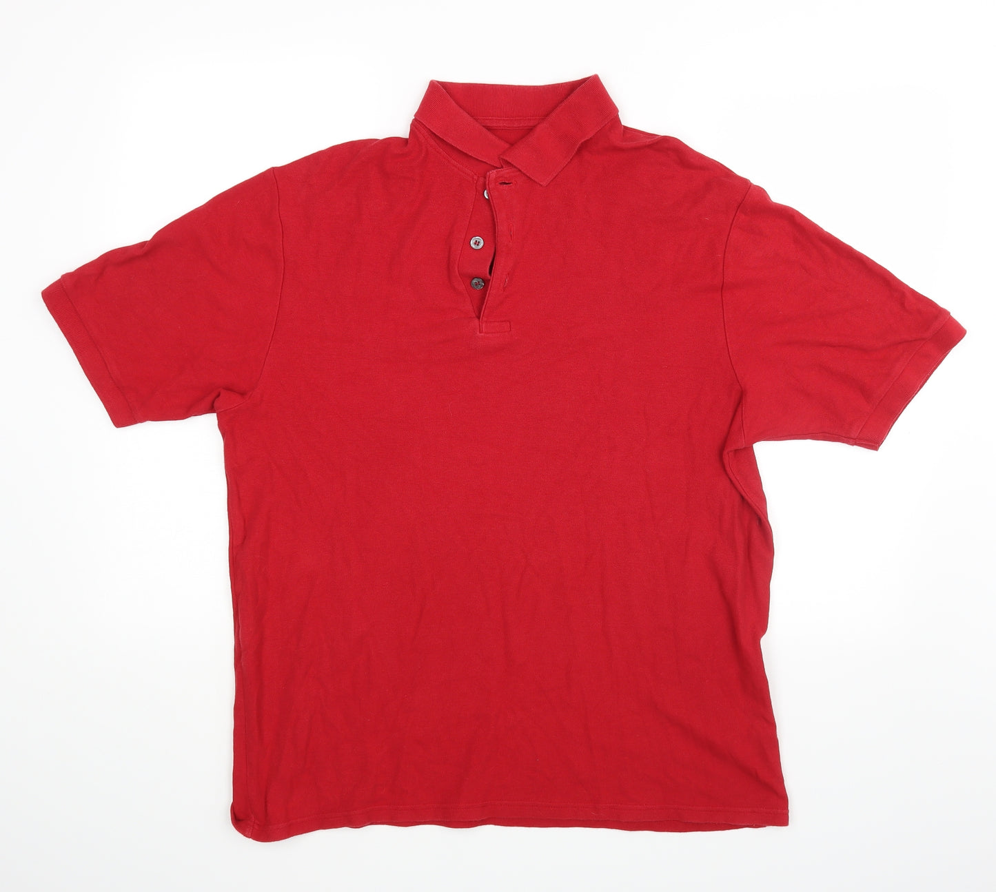 M&S Mens Red    Polo Size L