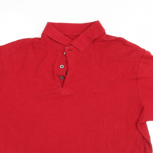 M&S Mens Red    Polo Size L