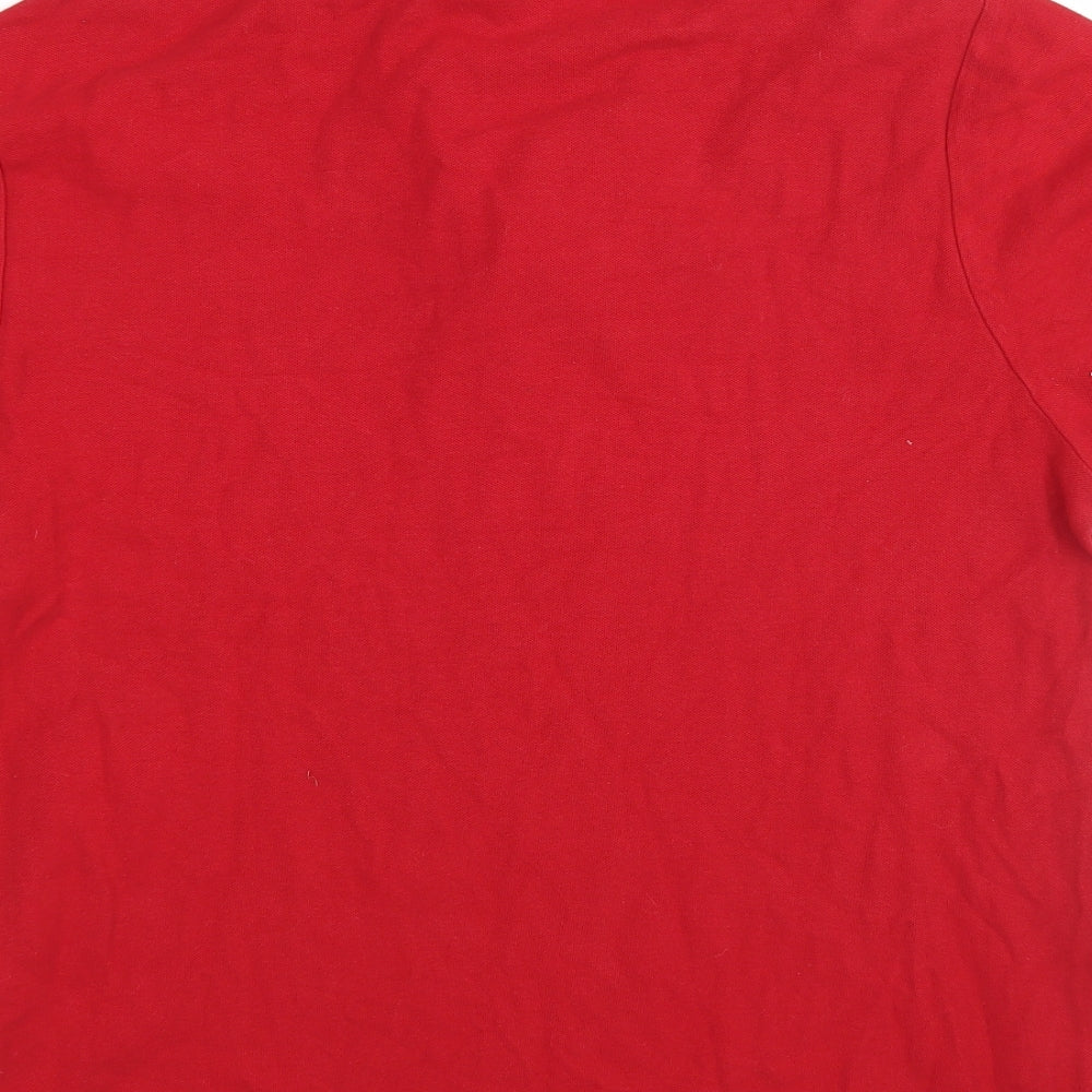 M&S Mens Red    Polo Size L