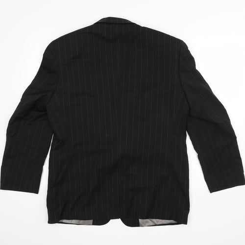 M&S Mens Black Striped  Jacket Blazer Size 40