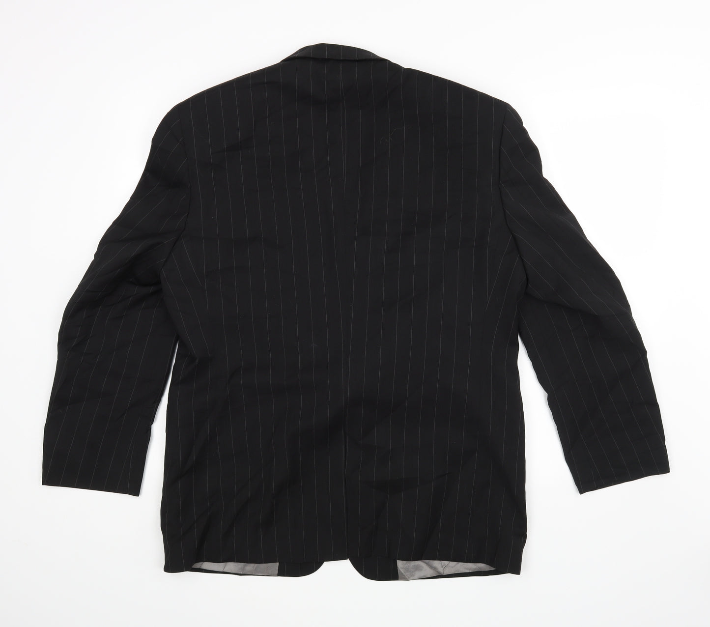 M&S Mens Black Striped  Jacket Blazer Size 40