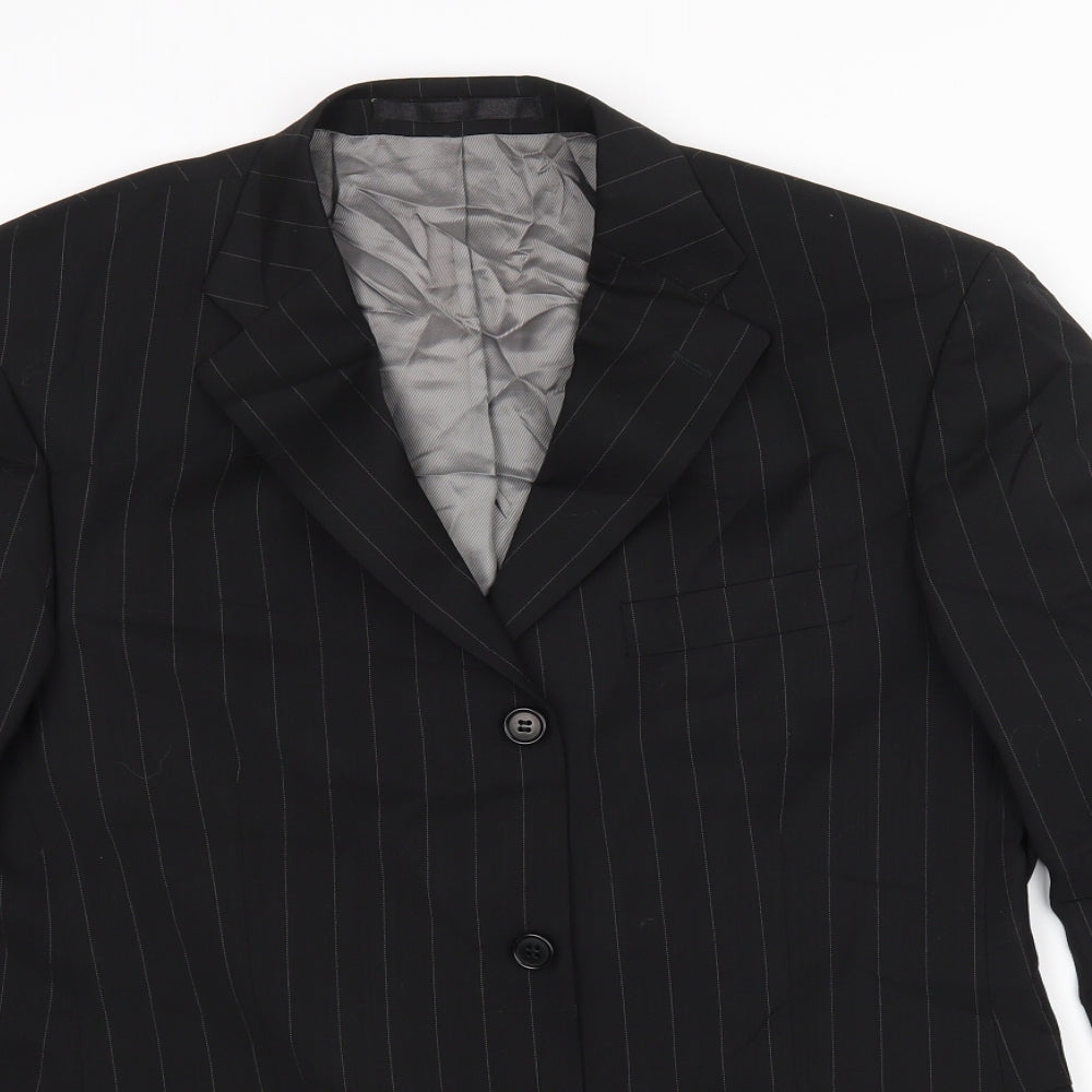 M&S Mens Black Striped  Jacket Blazer Size 40