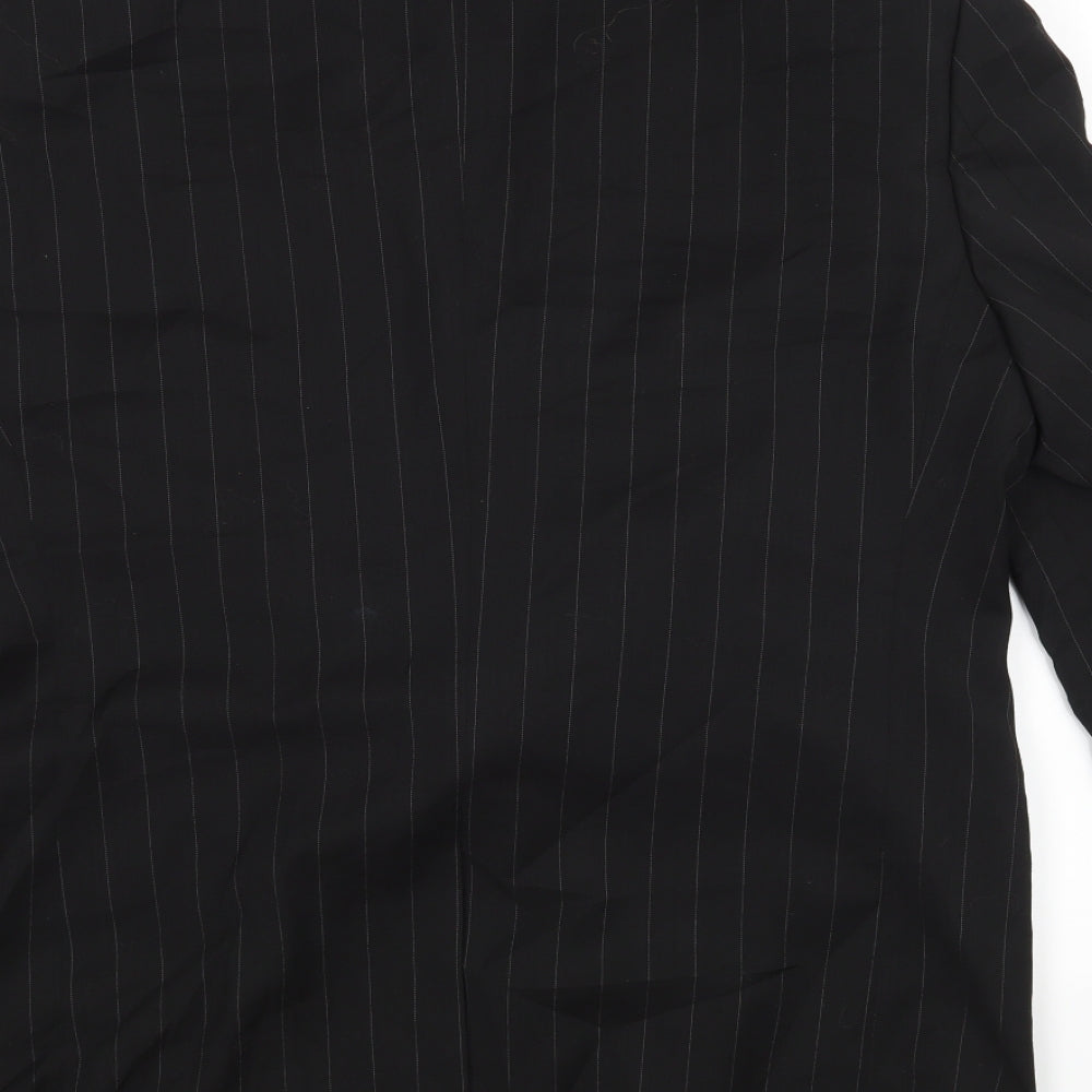 M&S Mens Black Striped  Jacket Blazer Size 40