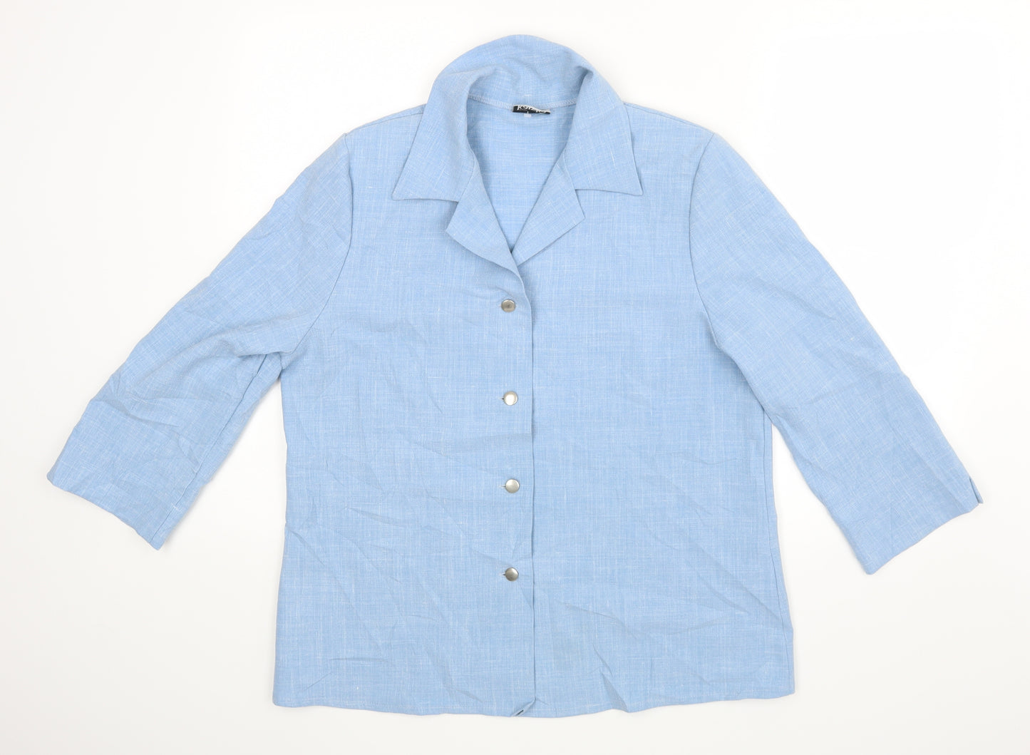 Finn Karelia Womens Blue   Basic Button-Up Size 16